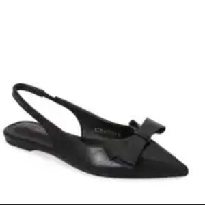 STUART WEITZMAN- leather slingback point-toe flats